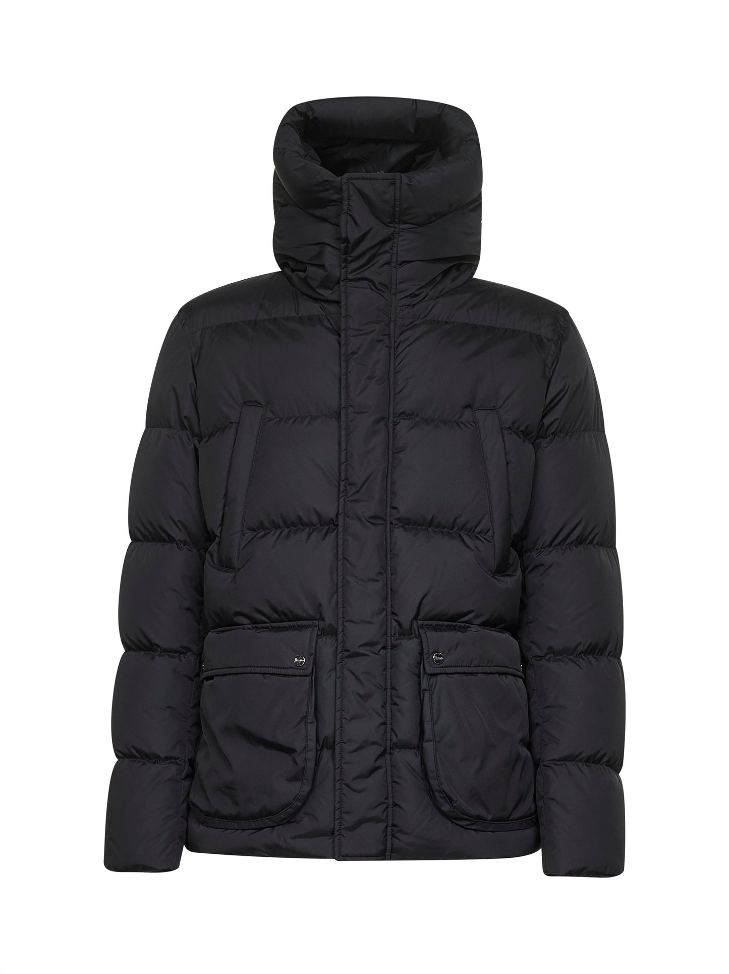 Black Chamonix nylon hooded bomber jacket