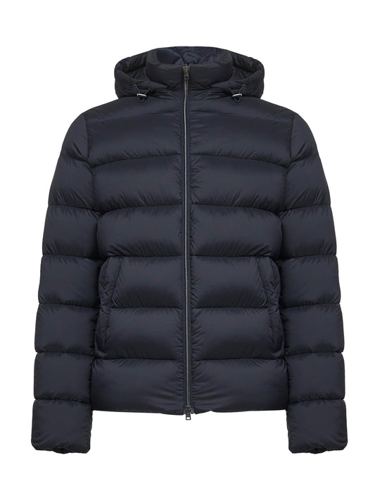 Blue Ecoage hooded down jacket