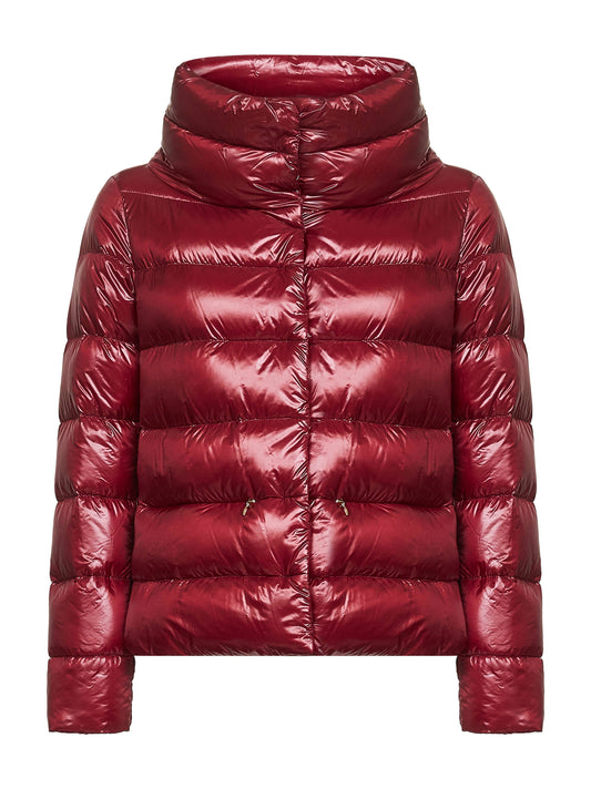 Burgundy Ultralight Nylon cape down jacket