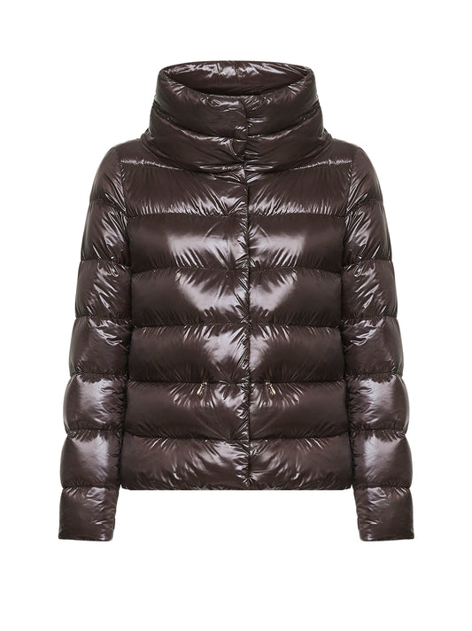 Brown Ultralight Nylon cape down jacket