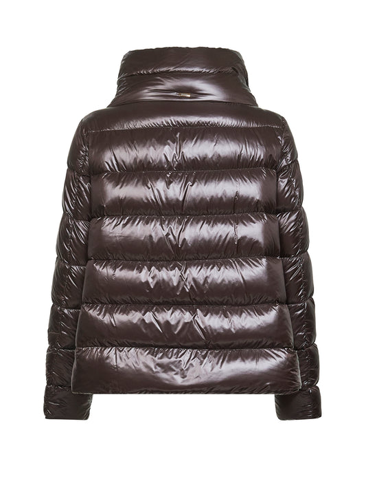 Brown Ultralight Nylon cape down jacket