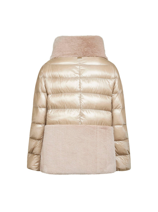 Cappa in Nylon Ultralight e lady alternative fur tortora