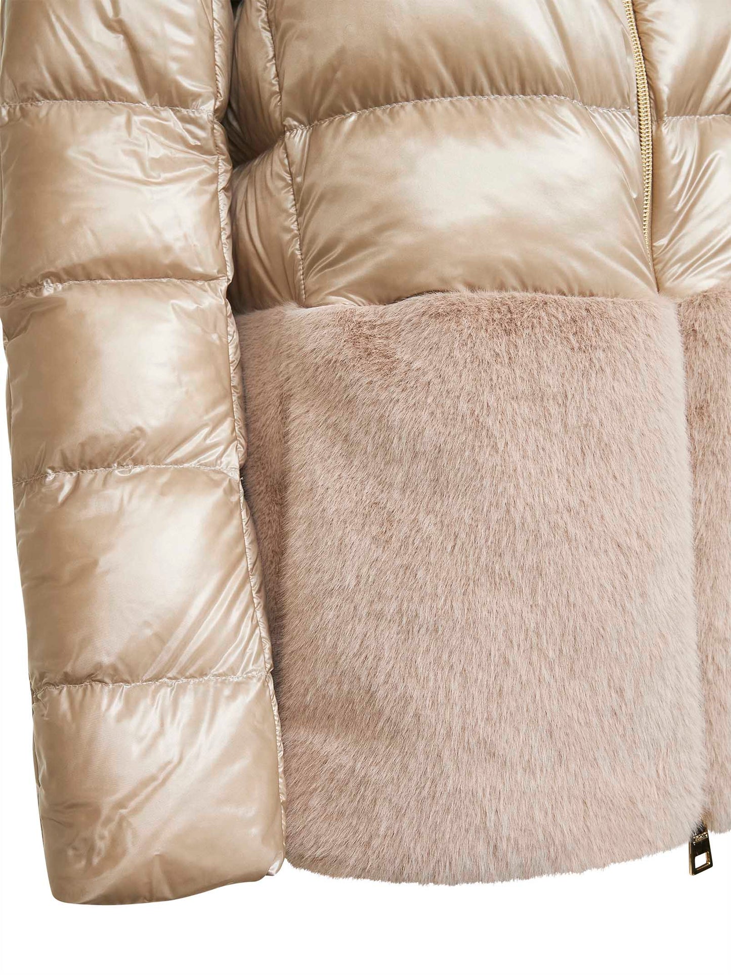 Cappa in Nylon Ultralight e lady alternative fur tortora
