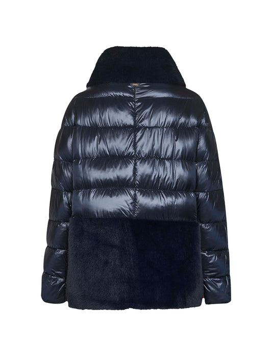 Cappa in Nylon Ultralight e lady alternative fur blu