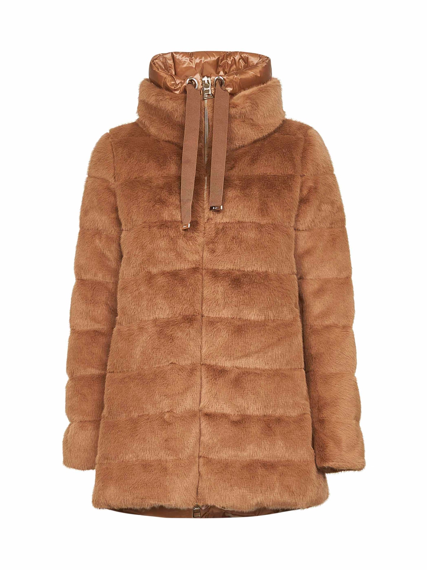 A-Shape in lady alternative fur e Nylon Ultralight cammello
