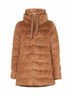 A-Shape in lady alternative fur e Nylon Ultralight cammello