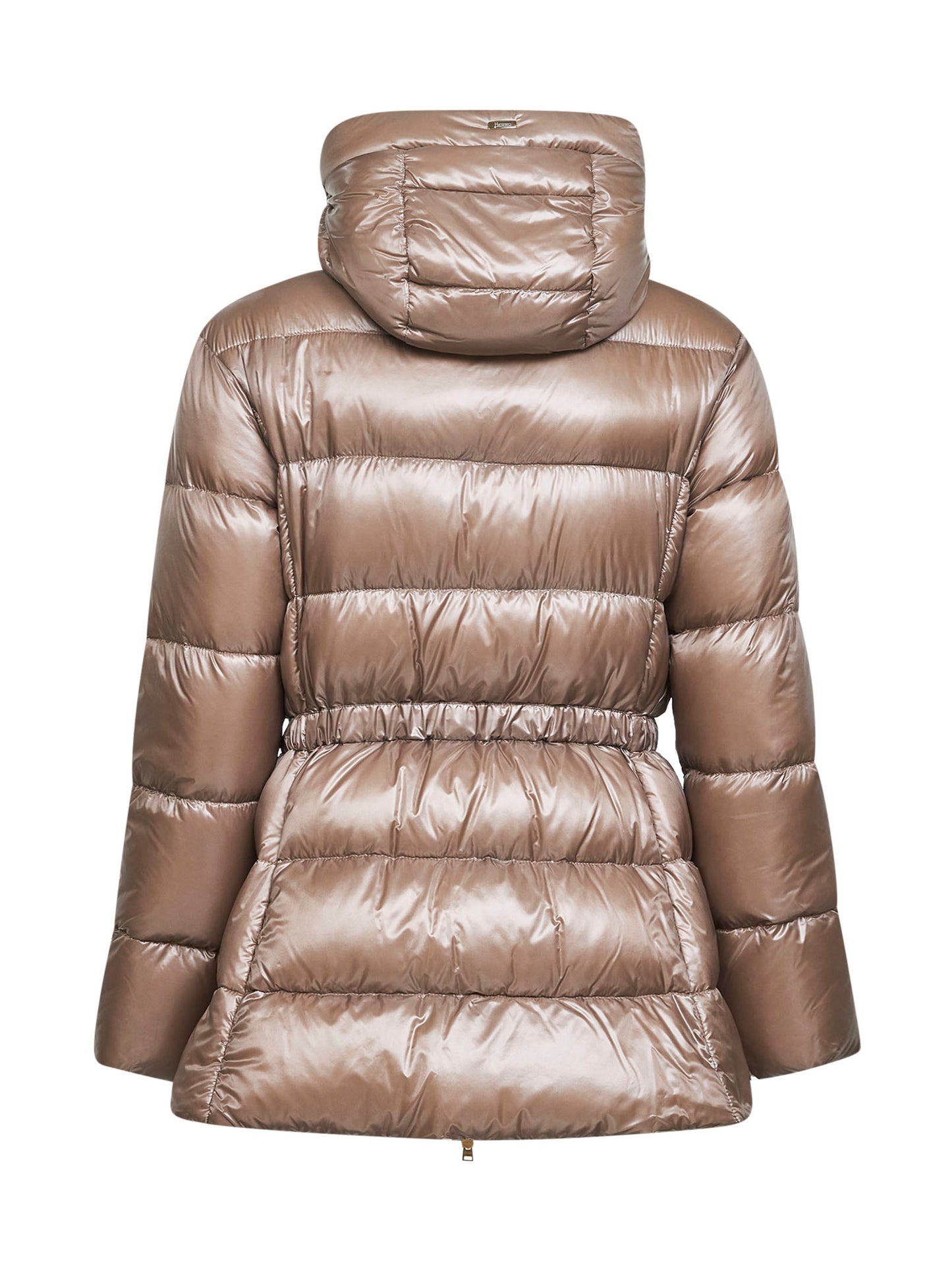 Dove grey Ultralight Nylon hooded down jacket