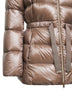 Dove grey Ultralight Nylon hooded down jacket