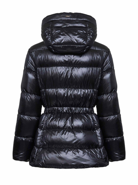 Piumino con cappuccio in Nylon Ultralight nero