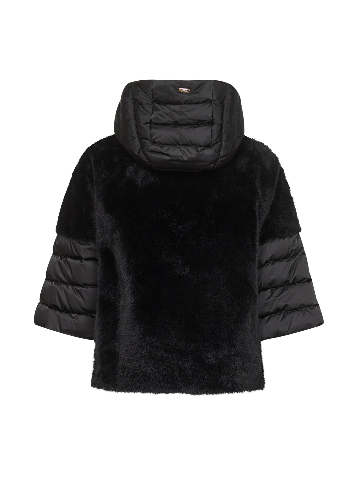 Black satin and lady alternative fur cape
