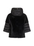 Black satin and lady alternative fur cape