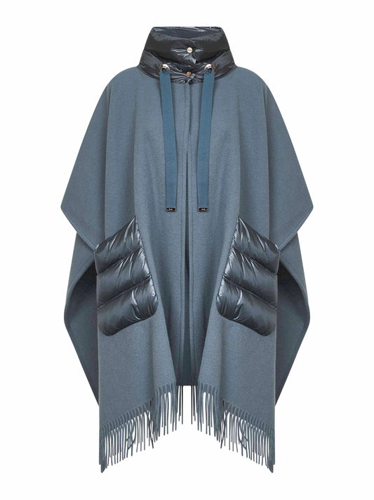 Poncho Resort in warmy e nylon ultralight verde petrolio