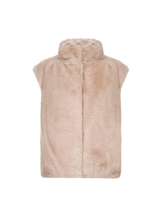 Gilet Resort in faux mink fur avorio