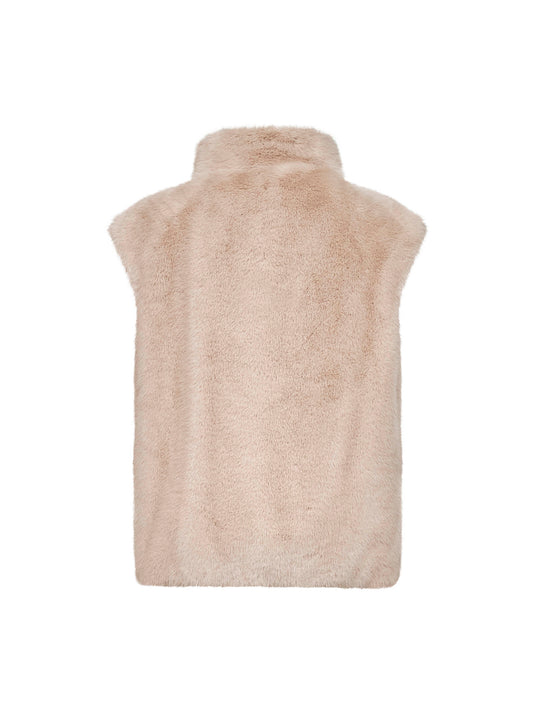 Gilet Resort in faux mink fur avorio