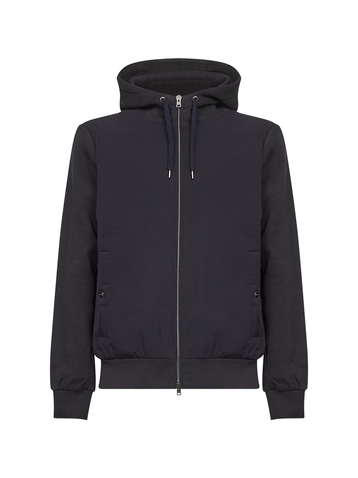 Giacca Resort in knit effect interlock e travel nylon Ponente blu