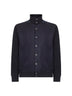 Blue cashmere cotton knit and felted wool Resort cardigan