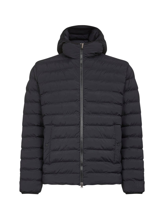 Black light stretch nylon Resort hooded jacket