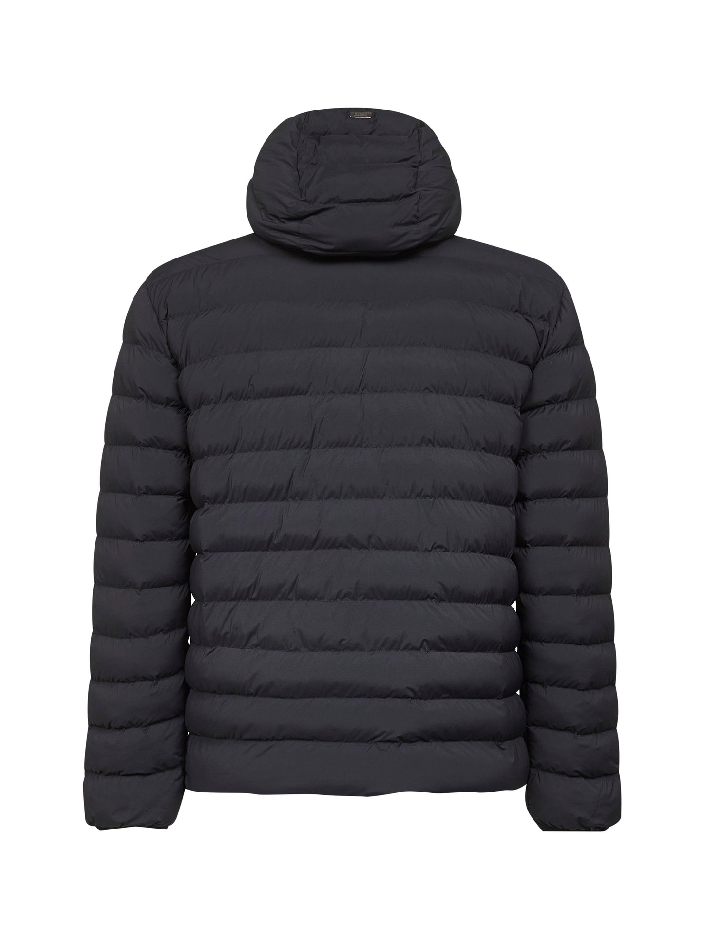 Giacca con cappuccio Resort in light stretch nylon nero