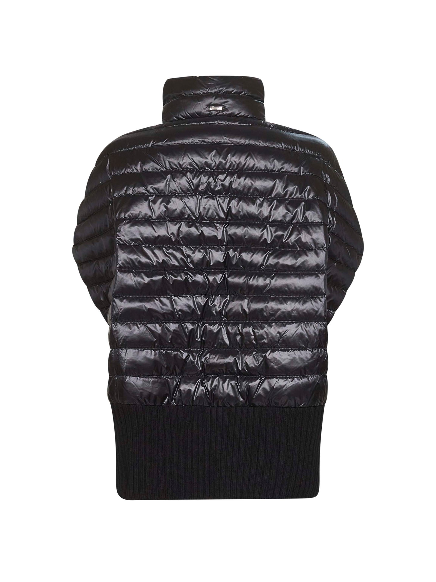 Black knit and Ultralight Nylon Resort poncho<BR/>