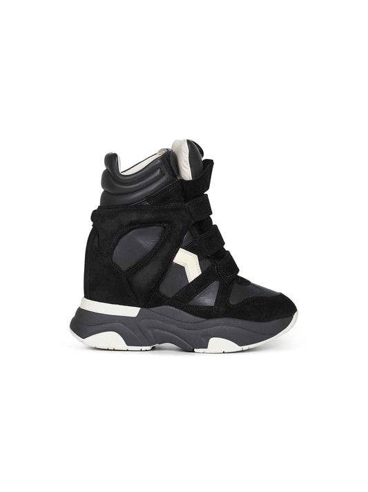 Black leather Balskee wedge sneakers