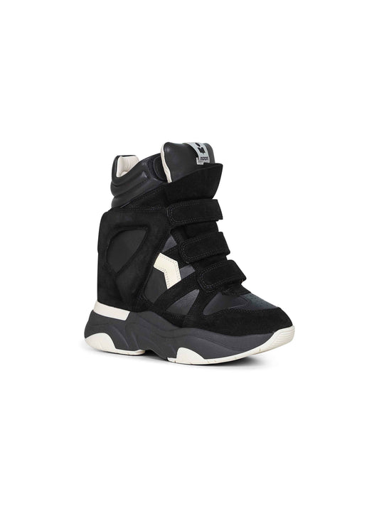 Black leather Balskee wedge sneakers