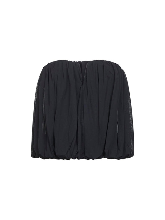 Bustino Amalia in jersey drappeggiato nero