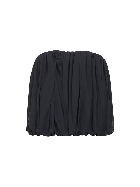 Bustino Amalia in jersey drappeggiato nero