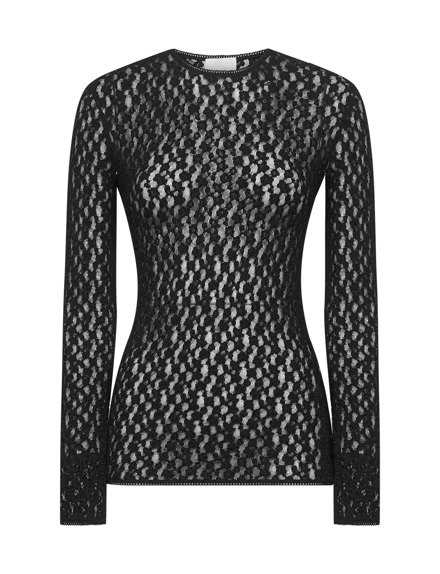 Black lace Gaelle long-sleeved top