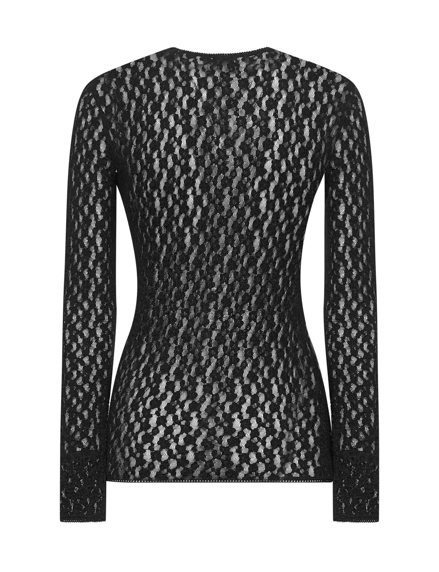 Black lace Gaelle long-sleeved top