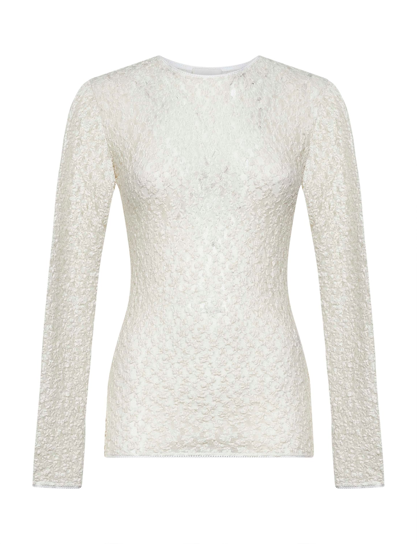 Ecru lace Gaelle long-sleeved top