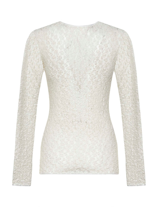 Ecru lace Gaelle long-sleeved top