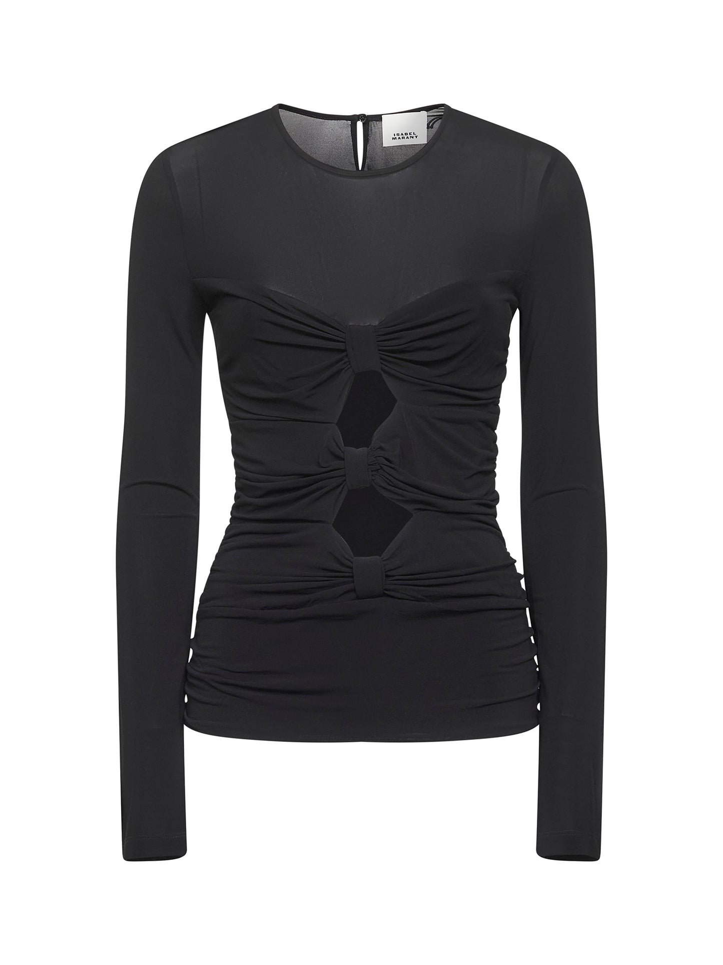 Top Gladice in jersey arricciato nero