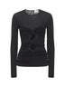 Top Gladice in jersey arricciato nero