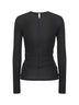 Top Gladice in jersey arricciato nero