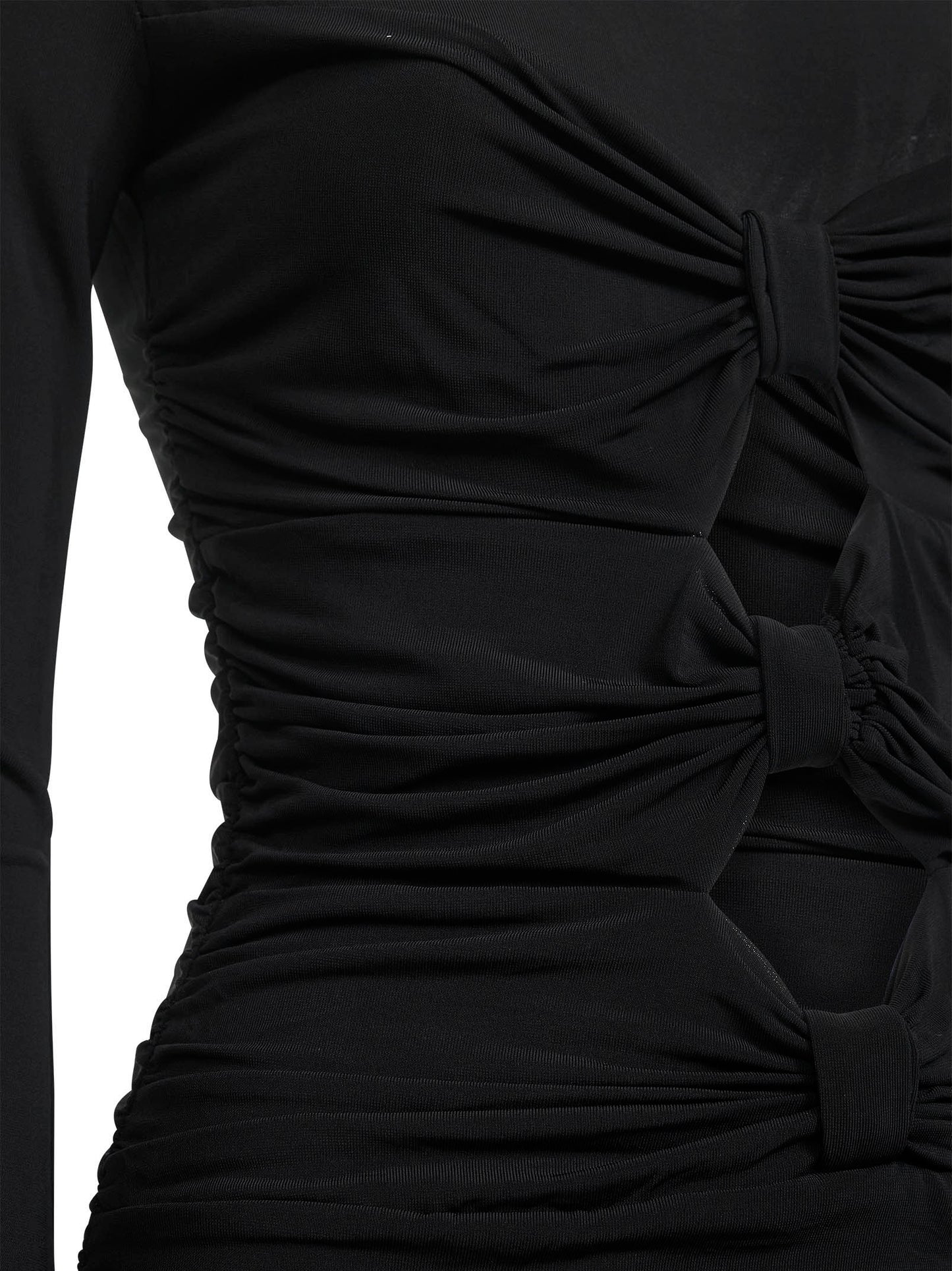 Top Gladice in jersey arricciato nero