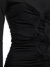 Top Gladice in jersey arricciato nero