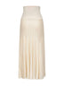 Light beige pleated crepe knit Ezra long skirt