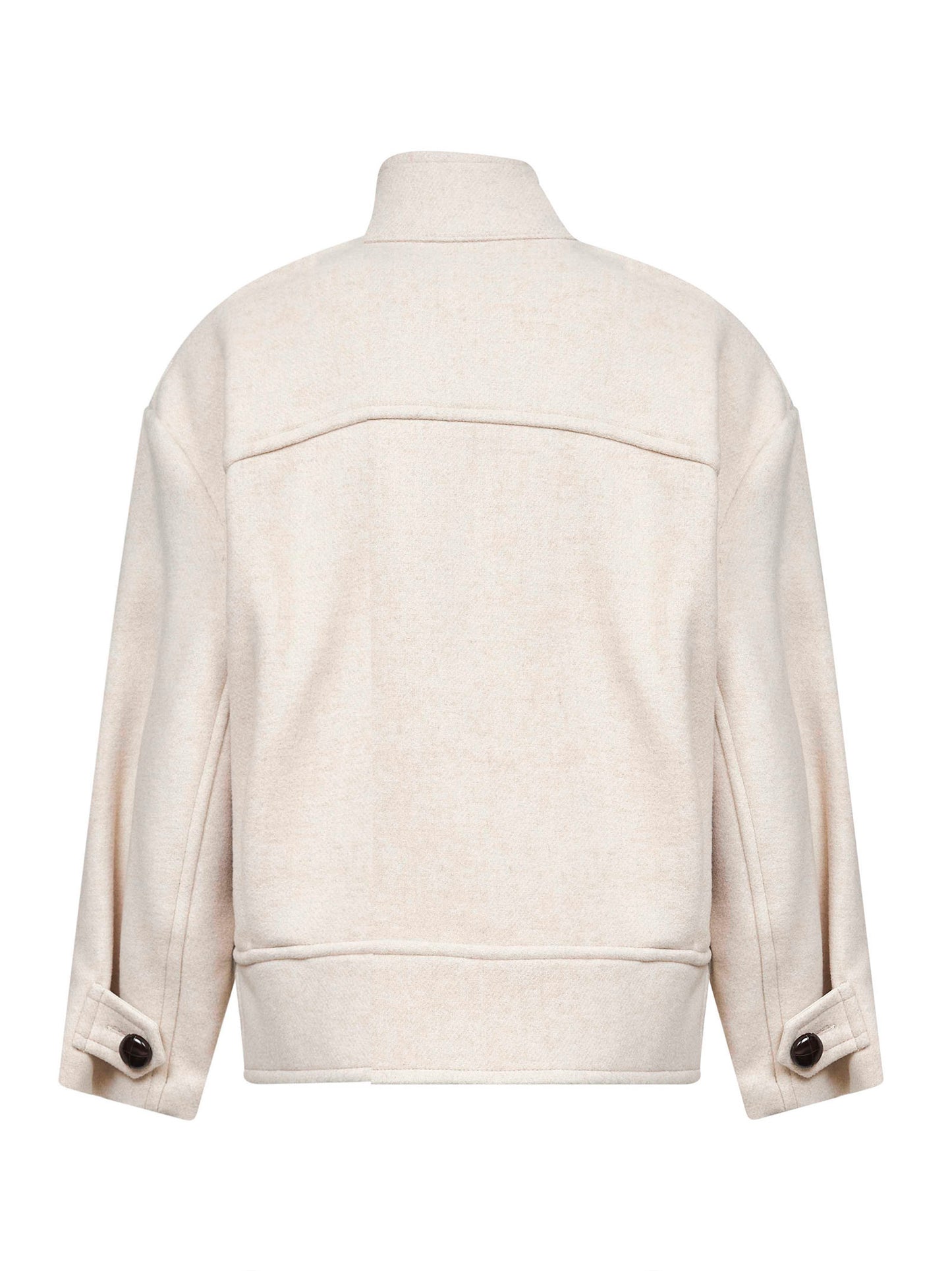 Ecru wool blend Hanis short coat