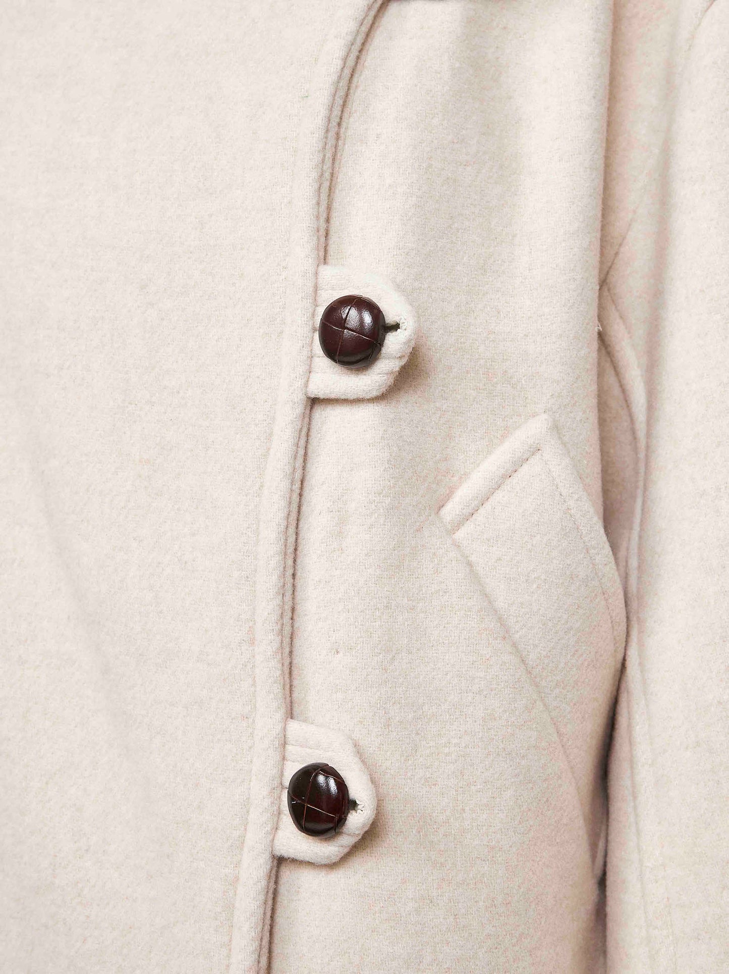 Ecru wool blend Hanis short coat
