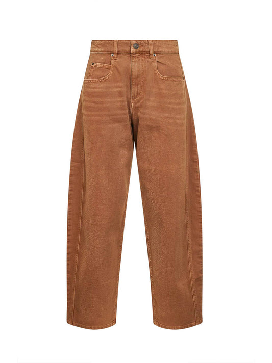 Ocher denim Oriane barrel jeans