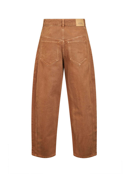 Ocher denim Oriane barrel jeans
