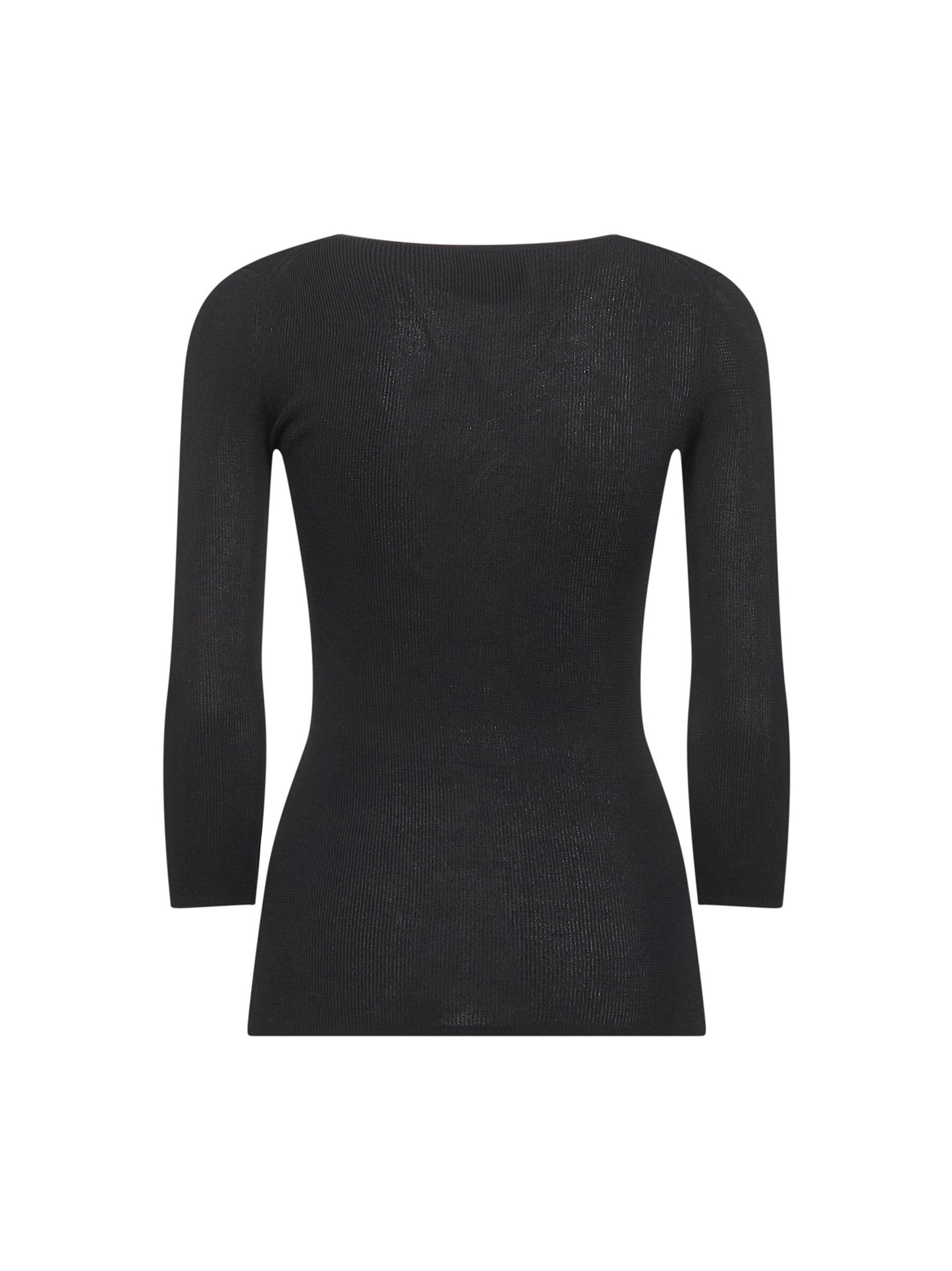 Top Felicia in maglia crêpe a costine nera