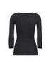 Top Felicia in maglia crêpe a costine nera