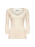 Top Felicia in maglia crêpe a costine beige