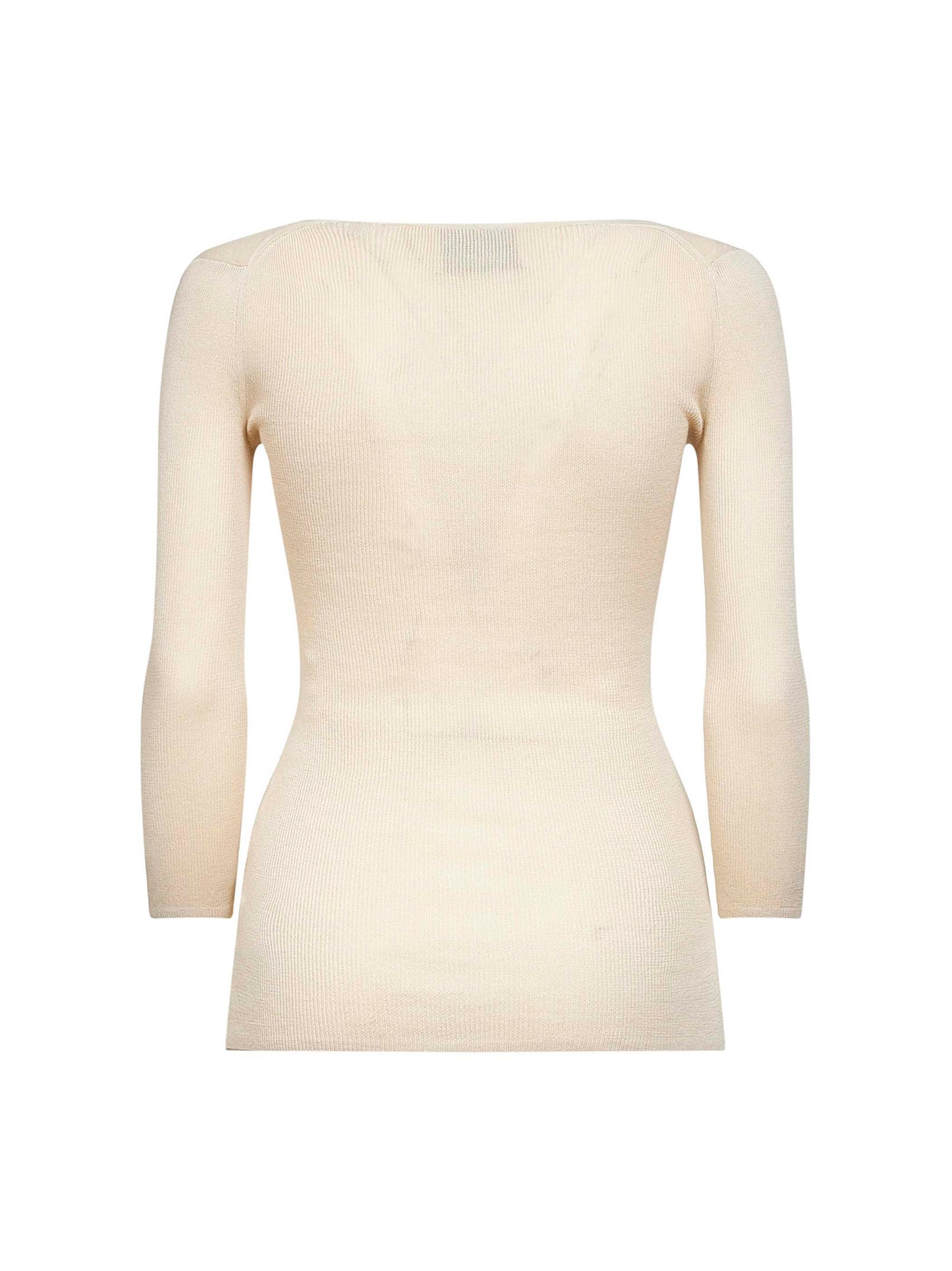 Top Felicia in maglia crêpe a costine beige