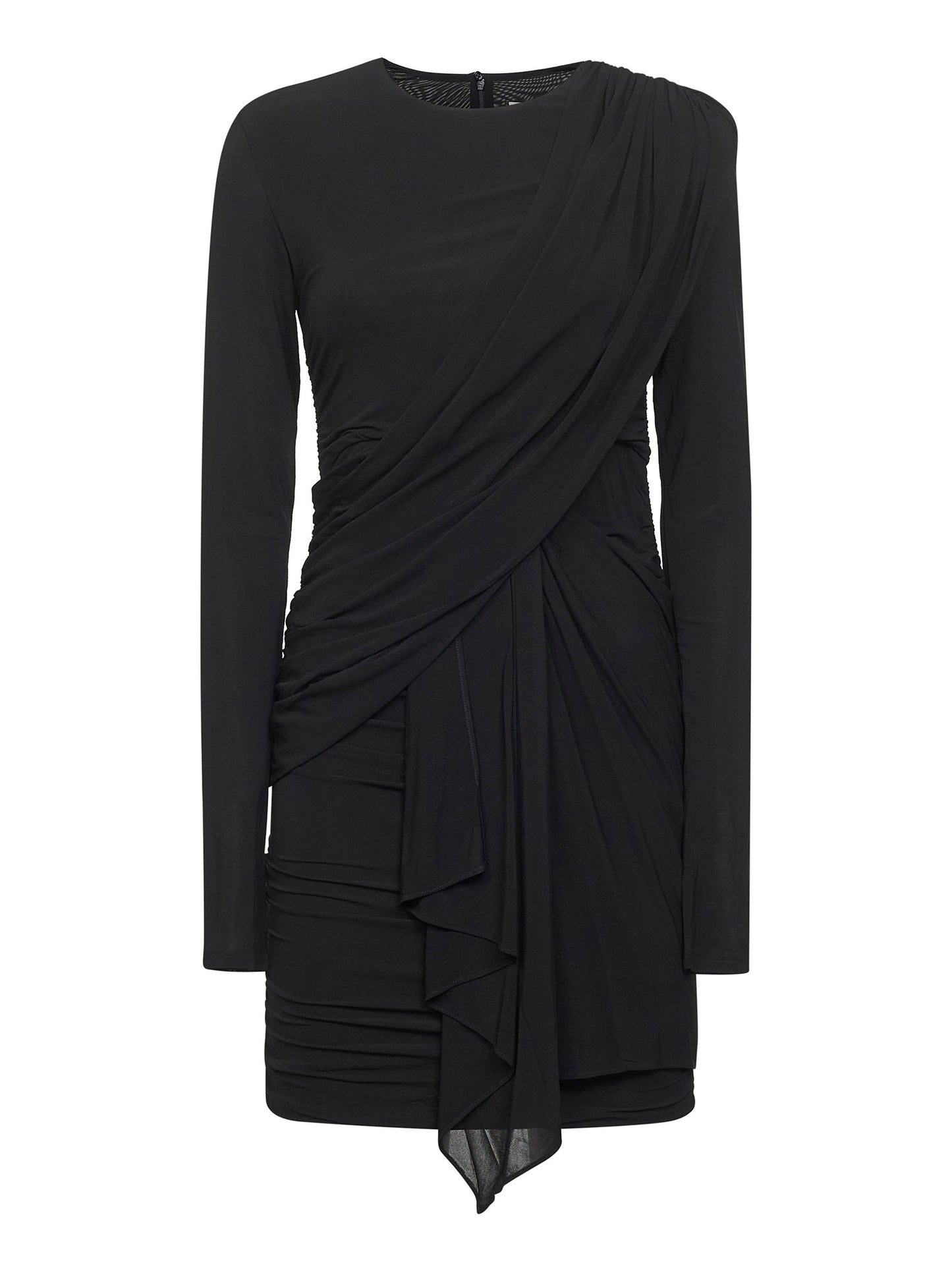 Miniabito Georgia in jersey drappeggiato nero