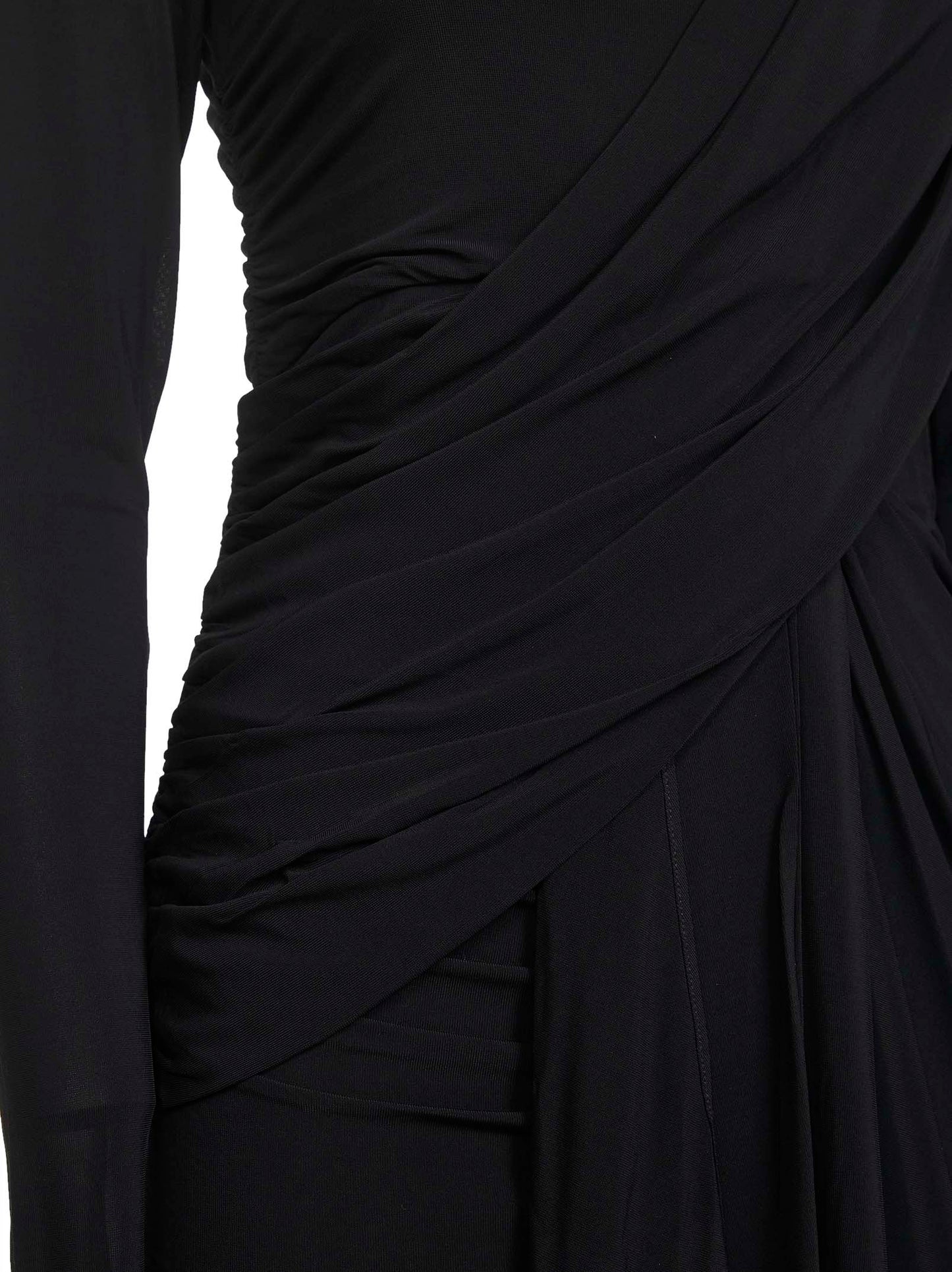 Miniabito Georgia in jersey drappeggiato nero
