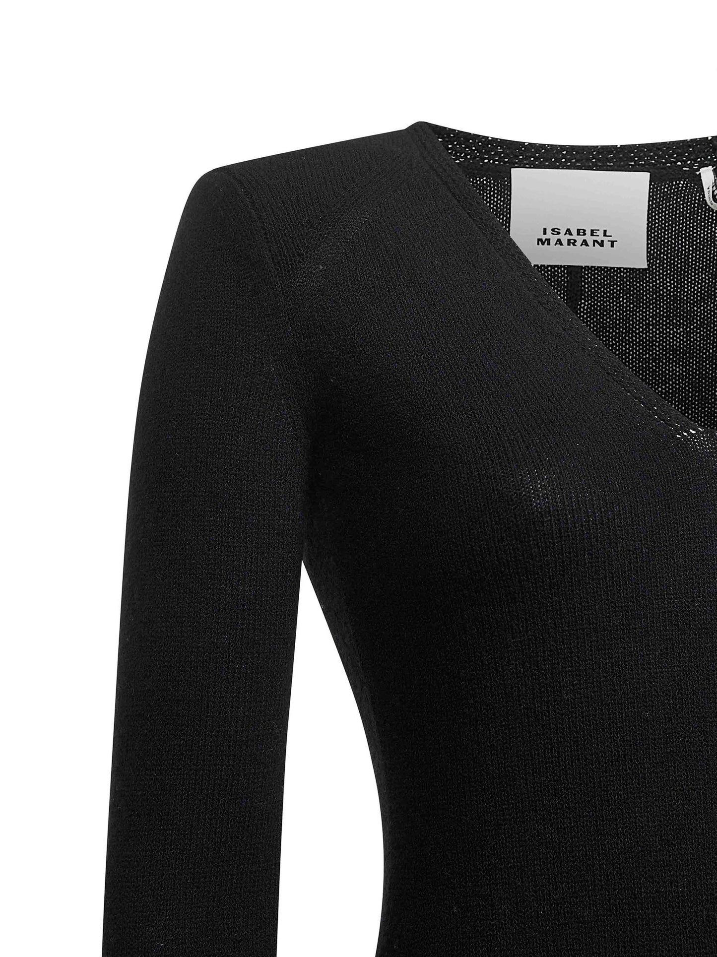Abito lungo Salina in maglia di misto lana nera