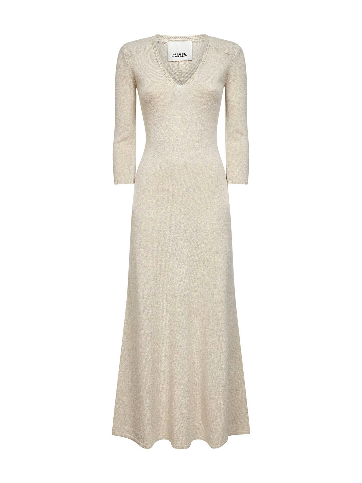 Beige wool blend knit Salina long dress