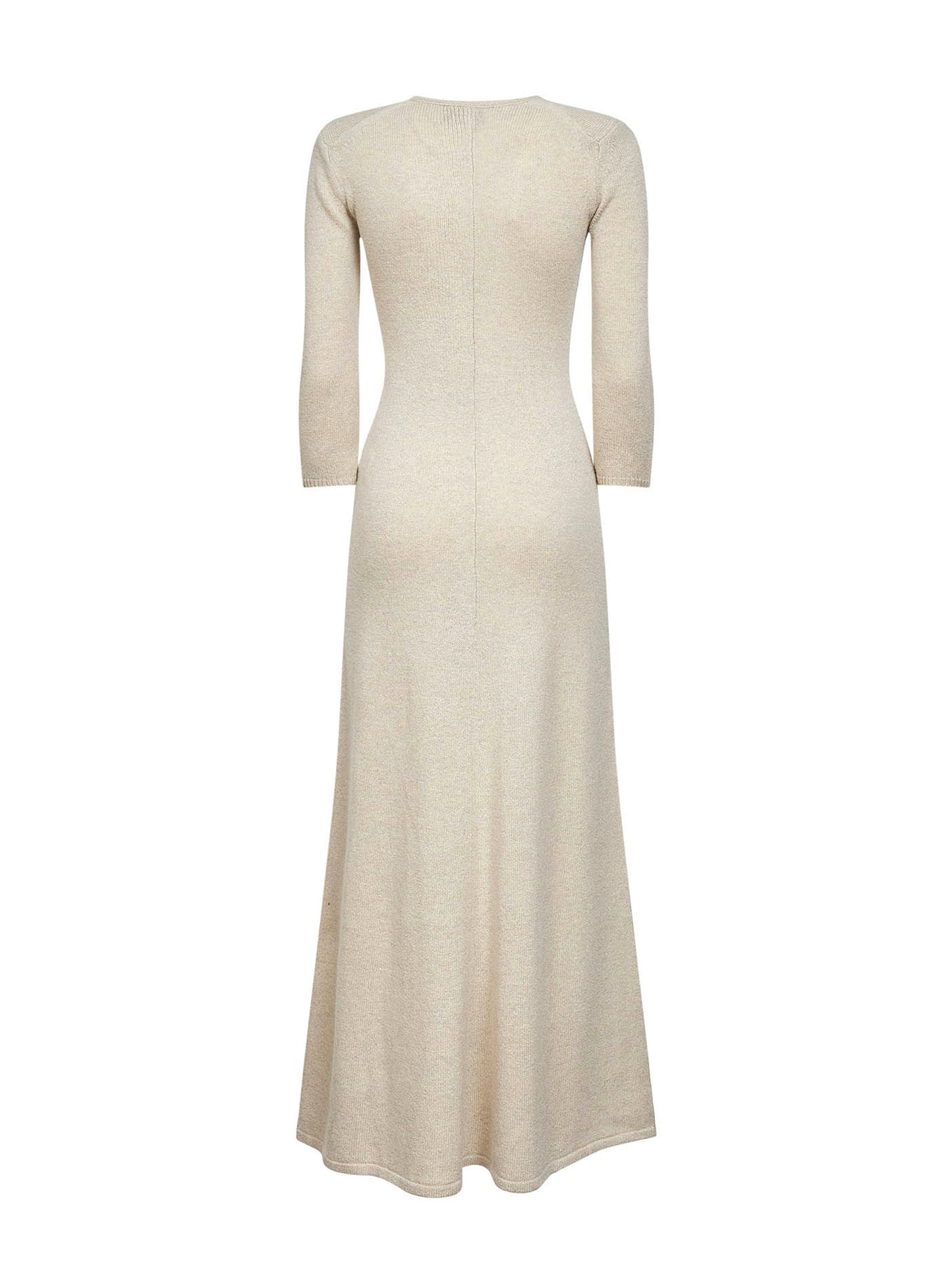 Beige wool blend knit Salina long dress